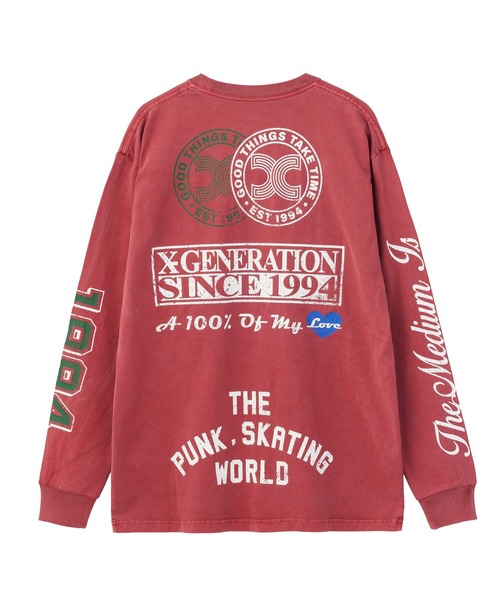 X-girl(エックスガール)の「FADED MIX LOGO L/S TEE(Tシャツ/カットソー・レディース・オリーブ/バーガンディー/ブラック・XL/L/M/S)」の13枚目の写真