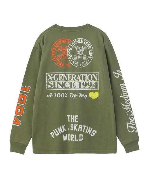 X-girl(エックスガール)の「FADED MIX LOGO L/S TEE(Tシャツ/カットソー・レディース・オリーブ/バーガンディー/ブラック・XL/L/M/S)」の12枚目の写真
