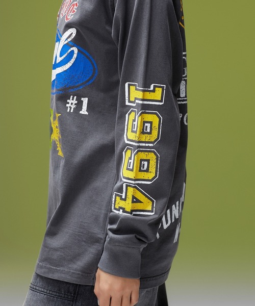 X-girl(エックスガール)の「FADED MIX LOGO L/S TEE(Tシャツ/カットソー・レディース・オリーブ/バーガンディー/ブラック・XL/L/M/S)」の11枚目の写真