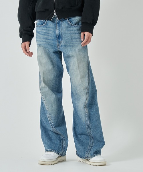 NVRFRGT】3D TWISTED WIDE LEG JEANS（デニムパンツ）｜NVRFRGT