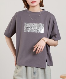 A.N.L | A.N.L アシメデザイン箔プリント半袖Tシャツ(Tシャツ/カットソー)