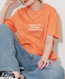 日本製メッセージプリントコットン天竺Tシャツ 半袖