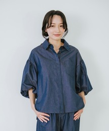≪セットアップ可≫ ボリュームスリーブデニムシャツ
