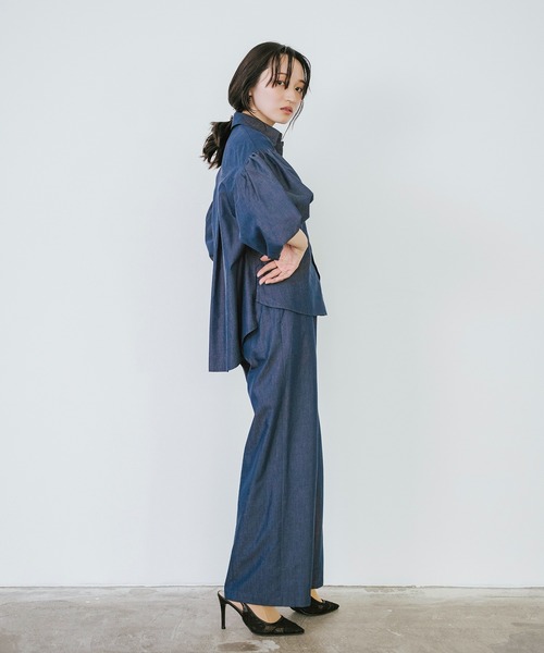 Sirin（シリン）の「≪セットアップ可≫ ボリュームスリーブデニムシャツ（シャツ/ブラウス・レディース・ネイビー/ブルー・FREE）」の11枚目の写真