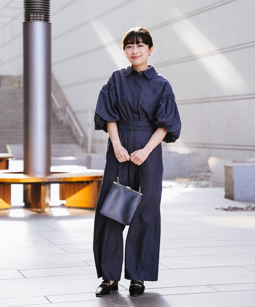 Sirin（シリン）の「≪セットアップ可≫ ボリュームスリーブデニムシャツ（シャツ/ブラウス・レディース・ネイビー/ブルー・FREE）」の4枚目の写真