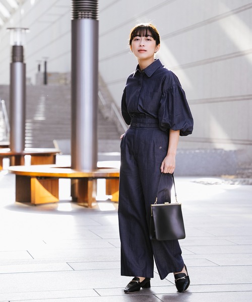 Sirin（シリン）の「≪セットアップ可≫ ボリュームスリーブデニムシャツ（シャツ/ブラウス・レディース・ネイビー/ブルー・FREE）」の3枚目の写真