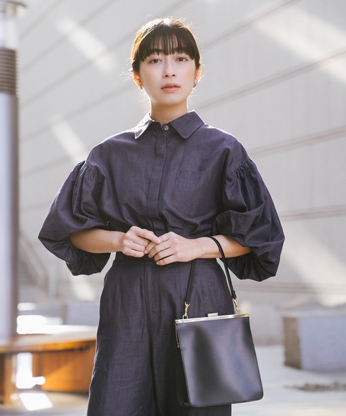 Sirin（シリン）の「≪セットアップ可≫ ボリュームスリーブデニムシャツ（シャツ/ブラウス・レディース・ネイビー/ブルー・FREE）」の15枚目の写真