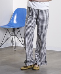 ROSE BUD | GINGHAM FRILL HEM PANTS(その他パンツ)