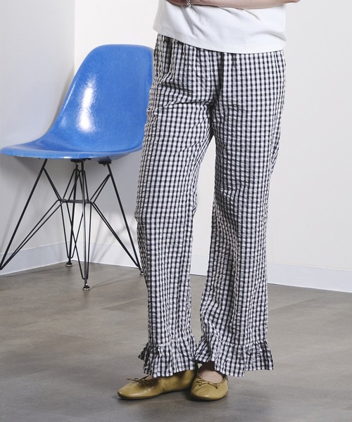 ROSE BUD(ローズバッド)の「GINGHAM FRILL HEM PANTS(その他パンツ・レディース・ブラック/オレンジ・ONE SIZE)」の19枚目の写真
