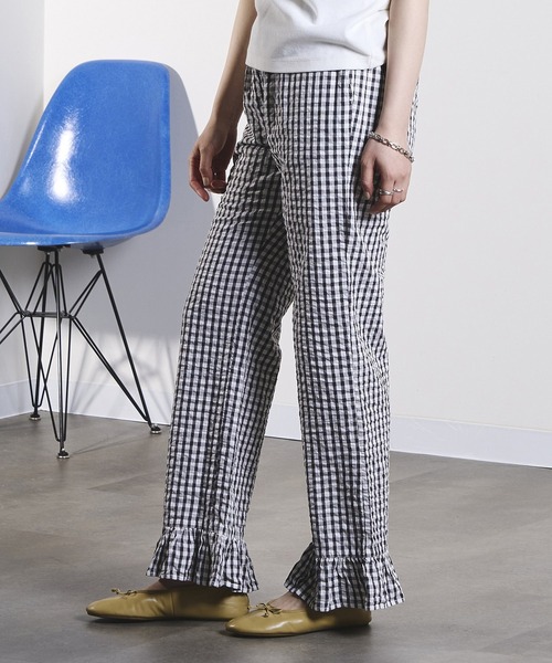 ROSE BUD(ローズバッド)の「GINGHAM FRILL HEM PANTS(その他パンツ・レディース・ブラック/オレンジ・ONE SIZE)」の20枚目の写真