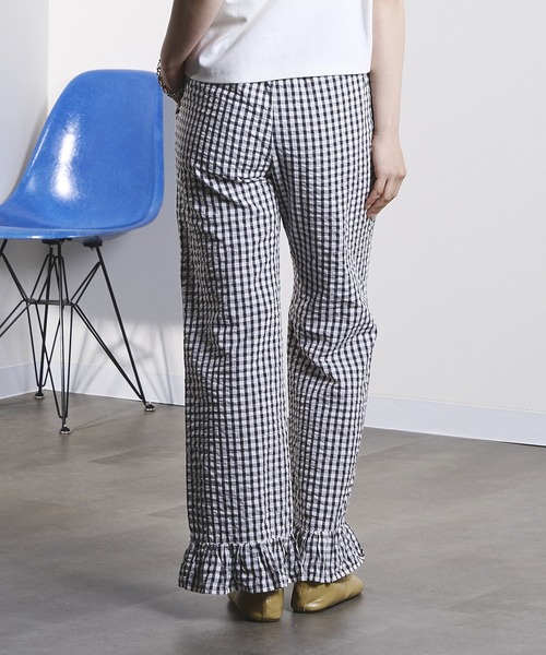 ROSE BUD(ローズバッド)の「GINGHAM FRILL HEM PANTS(その他パンツ・レディース・ブラック/オレンジ・ONE SIZE)」の21枚目の写真