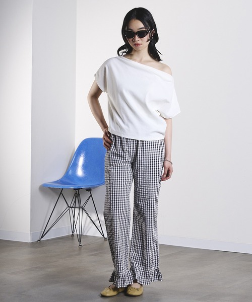 ROSE BUD(ローズバッド)の「GINGHAM FRILL HEM PANTS(その他パンツ・レディース・ブラック/オレンジ・ONE SIZE)」の22枚目の写真