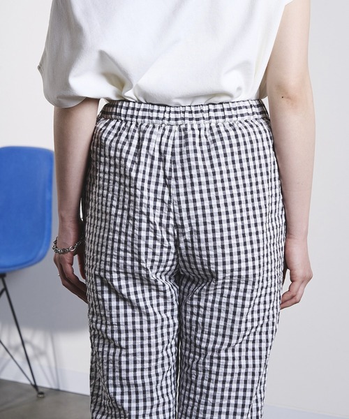 ROSE BUD(ローズバッド)の「GINGHAM FRILL HEM PANTS(その他パンツ・レディース・ブラック/オレンジ・ONE SIZE)」の4枚目の写真