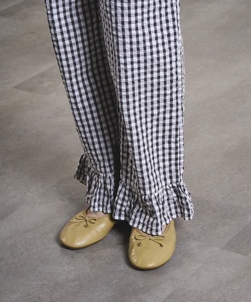 ROSE BUD(ローズバッド)の「GINGHAM FRILL HEM PANTS(その他パンツ・レディース・ブラック/オレンジ・ONE SIZE)」の5枚目の写真
