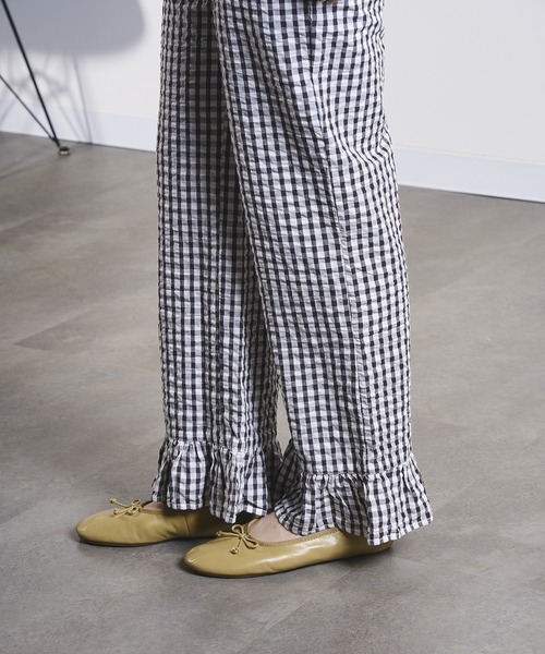 ROSE BUD(ローズバッド)の「GINGHAM FRILL HEM PANTS(その他パンツ・レディース・ブラック/オレンジ・ONE SIZE)」の6枚目の写真