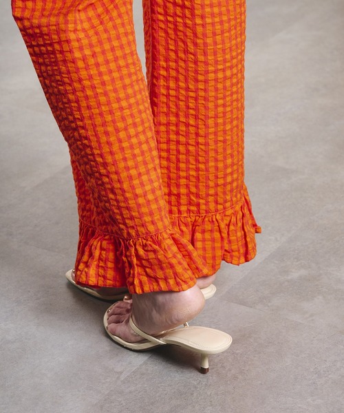 ROSE BUD(ローズバッド)の「GINGHAM FRILL HEM PANTS(その他パンツ・レディース・ブラック/オレンジ・ONE SIZE)」の16枚目の写真