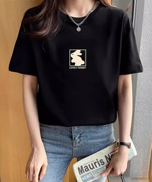 ラビットモチーフクルーネックTシャツ