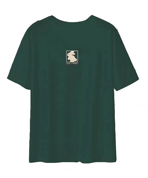 Girly Doll(ガーリードール)の「ラビットモチーフクルーネックTシャツ(Tシャツ/カットソー・レディース・グリーン系その他/ブラック・L/M/S)」の5枚目の写真