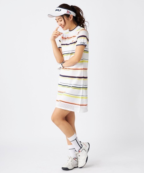 FILA GOLF（フィラゴルフ ）の「【FILA GOLF:フィラゴルフ】レディースニットワンピース　ゴルフ（ワンピース・レディース・ブルー/ライム/ネイビー・LARGE/MEDIUM/X-LARGE）」の5枚目の写真