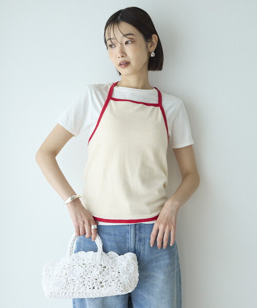 Firsthand(ファーストハンド)の「CHANTECLAIR × Firsthand/シャンテクレール 別注 Pile Holter Camisole Tops / パイル ホルターネック キャミソール トップ(キャミソール・レディース・ネイビー/オフホワイト・ONE SIZE)」の21枚目の写真