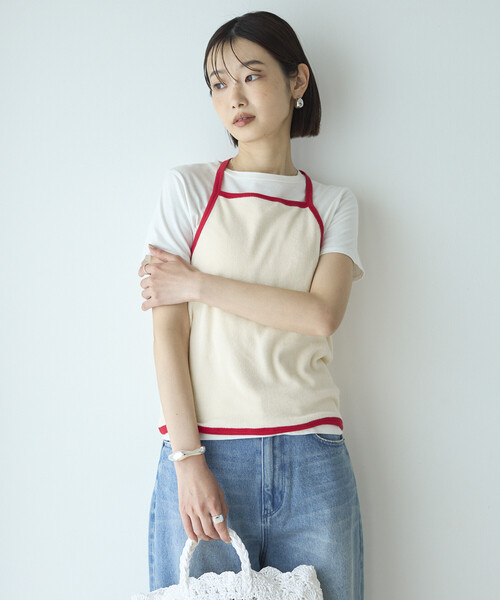 Firsthand(ファーストハンド)の「CHANTECLAIR × Firsthand/シャンテクレール 別注 Pile Holter Camisole Tops / パイル ホルターネック キャミソール トップ(キャミソール・レディース・ネイビー/オフホワイト・ONE SIZE)」の22枚目の写真