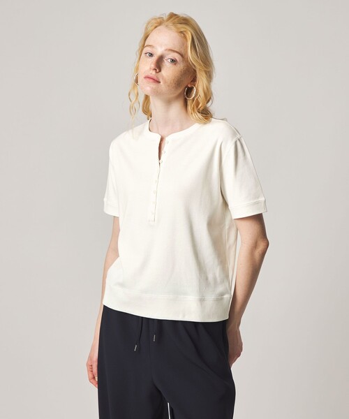 セール】＜Steven Alan＞コットン ヘンリーネック ショートスリーブ