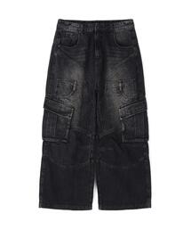 SIS/エスアイエス/Washed Denim Wide Cargo Pants