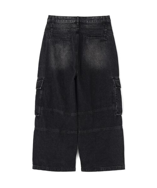 SIS（エスアイエス）の「SIS/エスアイエス/Washed Denim Wide Cargo Pants（カーゴパンツ・レディース・ブラック/ブルー・L/M）」の10枚目の写真