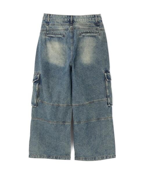 SIS（エスアイエス）の「SIS/エスアイエス/Washed Denim Wide Cargo Pants（カーゴパンツ・レディース・ブラック/ブルー・L/M）」の8枚目の写真