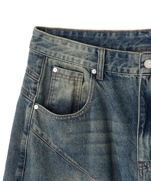 SIS（エスアイエス）の「SIS/エスアイエス/Washed Denim Wide Cargo Pants（カーゴパンツ・レディース・ブラック/ブルー・L/M）」の6枚目の写真