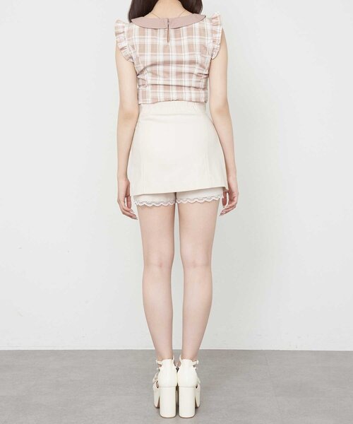 Belle Charme(ベルシャルム)の「【Belle Charme】Lace Layered Tight Skirt(スカート・レディース・ドット/ブラック/アイボリー・FREE)」の7枚目の写真