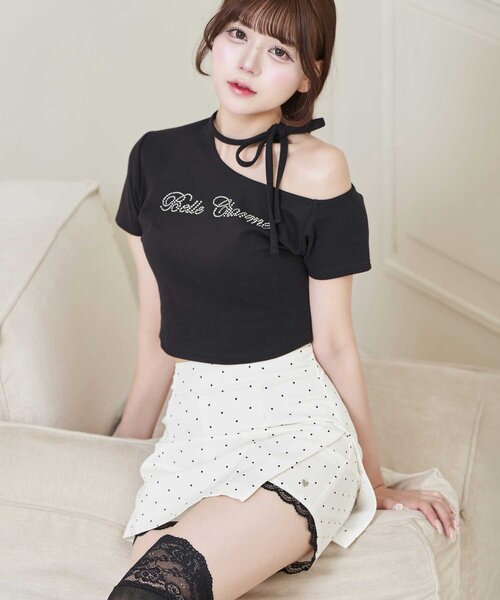 Belle Charme(ベルシャルム)の「【Belle Charme】Lace Layered Tight Skirt(スカート・レディース・ドット/ブラック/アイボリー・FREE)」の17枚目の写真