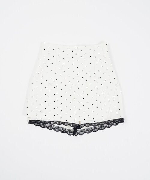 Belle Charme(ベルシャルム)の「【Belle Charme】Lace Layered Tight Skirt(スカート・レディース・ドット/ブラック/アイボリー・FREE)」の18枚目の写真