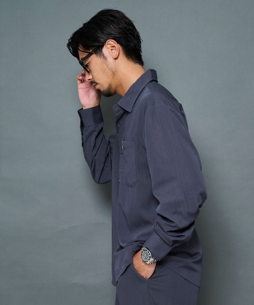 BENUSTA(ベヌスタ)の「『BENUSTA/ベヌスタ』ストレッチセットアップ(長袖シャツ&パンツ)【GC】(セットアップ・メンズ・ブラウン/グレー/ブラック・XL/L/M)」の15枚目の写真