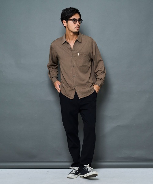 BENUSTA(ベヌスタ)の「『BENUSTA/ベヌスタ』ストレッチセットアップ(長袖シャツ&パンツ)【GC】(セットアップ・メンズ・ブラウン/グレー/ブラック・XL/L/M)」の21枚目の写真