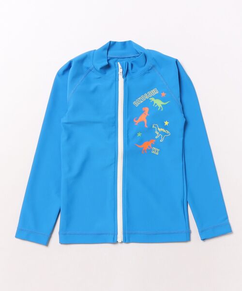 HAKKA KIDS（ハッカキッズ）の「恐竜プリントラッシュガード（UVカット）（ラッシュガード・キッズ・ライトグリーン/ブルー・S/M）」の8枚目の写真