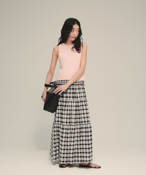 eL(エル)の「【eL】Made in India Gingham Check Skirt/660790(スカート・レディース・ブラック系その他/ネイビー系・FREE)」の3枚目の写真