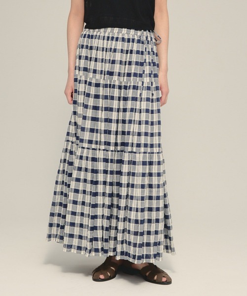 eL(エル)の「【eL】Made in India Gingham Check Skirt/660790(スカート・レディース・ブラック系その他/ネイビー系・FREE)」の9枚目の写真