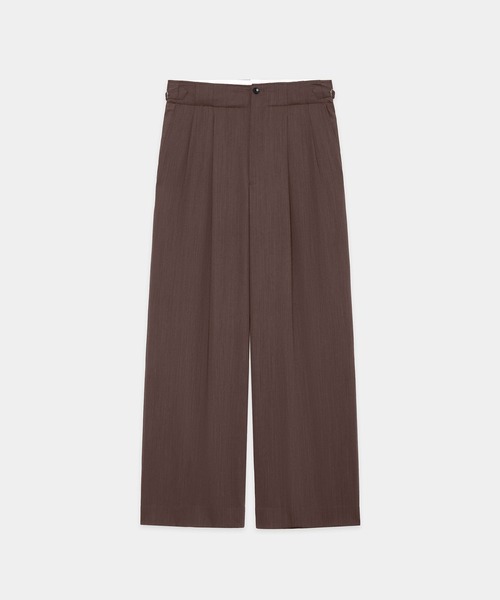 CONZ(コンズ)の「TWO TUCK MILITARY TROUSERS(スラックス・メンズ・ブラウン/グレー・1/2)」の1枚目の写真