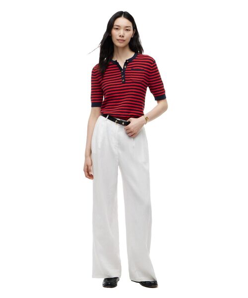 TOMMY HILFIGER(トミーヒルフィガー)の「ゴールドボタンショートスリーブヘンリーネックカットソー(ニット/セーター・レディース・ホワイト系その他7/マルチ・XX-SMALL/SMALL/X-SMALL)」の6枚目の写真