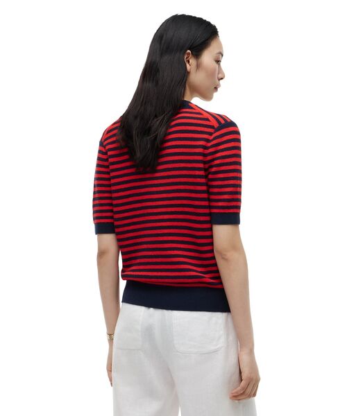 TOMMY HILFIGER(トミーヒルフィガー)の「ゴールドボタンショートスリーブヘンリーネックカットソー(ニット/セーター・レディース・ホワイト系その他7/マルチ・XX-SMALL/SMALL/X-SMALL)」の8枚目の写真