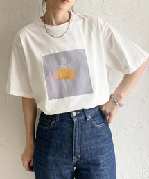 接触冷感 UVカット オーバーサイズ 半袖 フラワープリントTシャツ