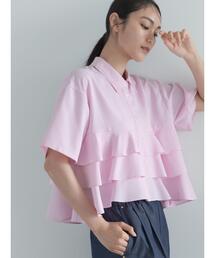 Te chichi（テチチ）の「半袖ティアードフリルクロップトシャツ（シャツ/ブラウス）」
