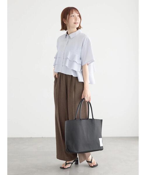 Te chichi（テチチ）の「半袖ティアードフリルクロップトシャツ（シャツ/ブラウス・レディース・ピンク/サックスブルー/グレー・F）」の20枚目の写真
