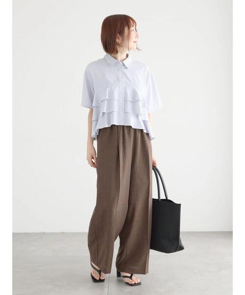 Te chichi（テチチ）の「半袖ティアードフリルクロップトシャツ（シャツ/ブラウス・レディース・ピンク/サックスブルー/グレー・F）」の21枚目の写真