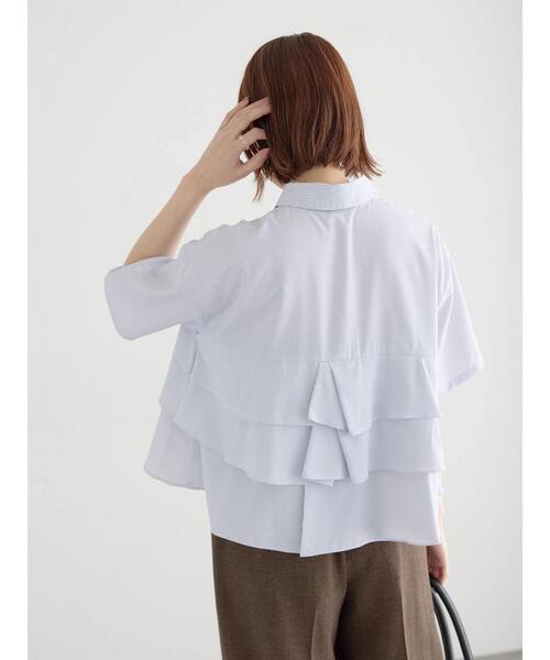 Te chichi（テチチ）の「半袖ティアードフリルクロップトシャツ（シャツ/ブラウス・レディース・ピンク/サックスブルー/グレー・F）」の12枚目の写真