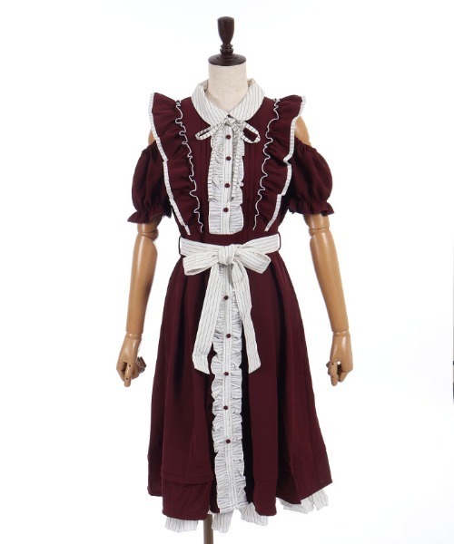 axes femme POETIQUE(アクシーズファムポエティック)の「バイカラーオフショルOP(ワンピース・レディース・レッド/ブラック/ホワイト・MEDIUM)」の19枚目の写真