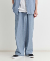 シャンブレーワイドパンツ