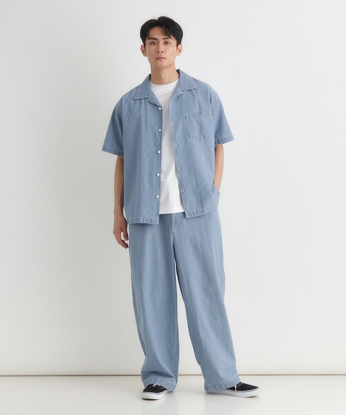 Right-on(ライトオン)の「シャンブレーワイドパンツ(その他パンツ・メンズ・ネイビー/ライトブルー・03/04/05/06)」の10枚目の写真