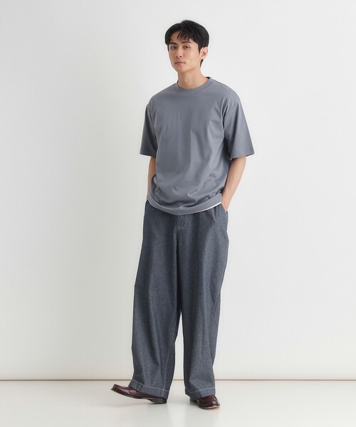 Right-on(ライトオン)の「シャンブレーワイドパンツ(その他パンツ・メンズ・ネイビー/ライトブルー・03/04/05/06)」の15枚目の写真